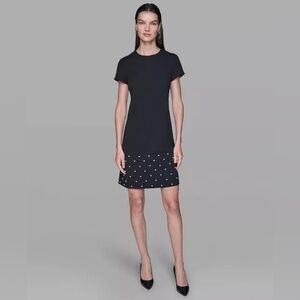 NWT Karl Lagerfeld Black Dress w/ Pearls